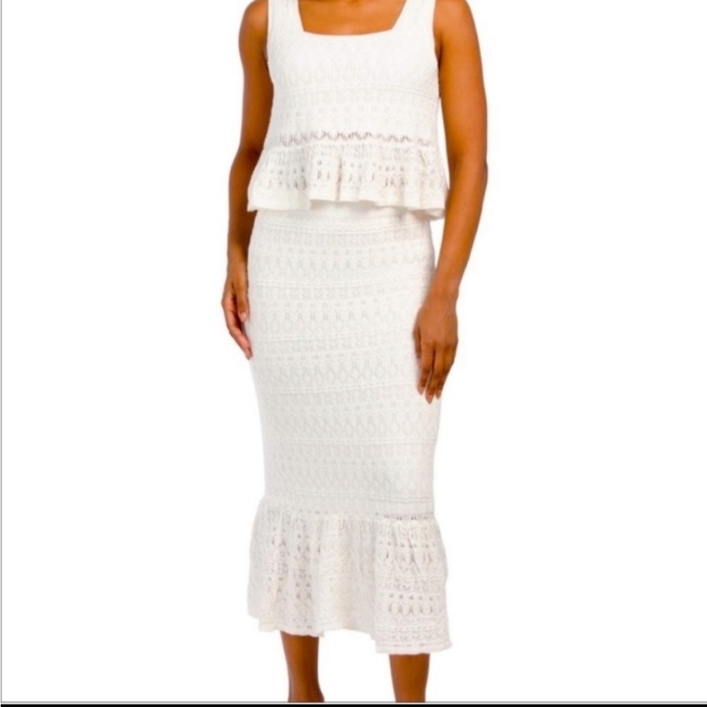 House of Harlow two piece knit skirt and top